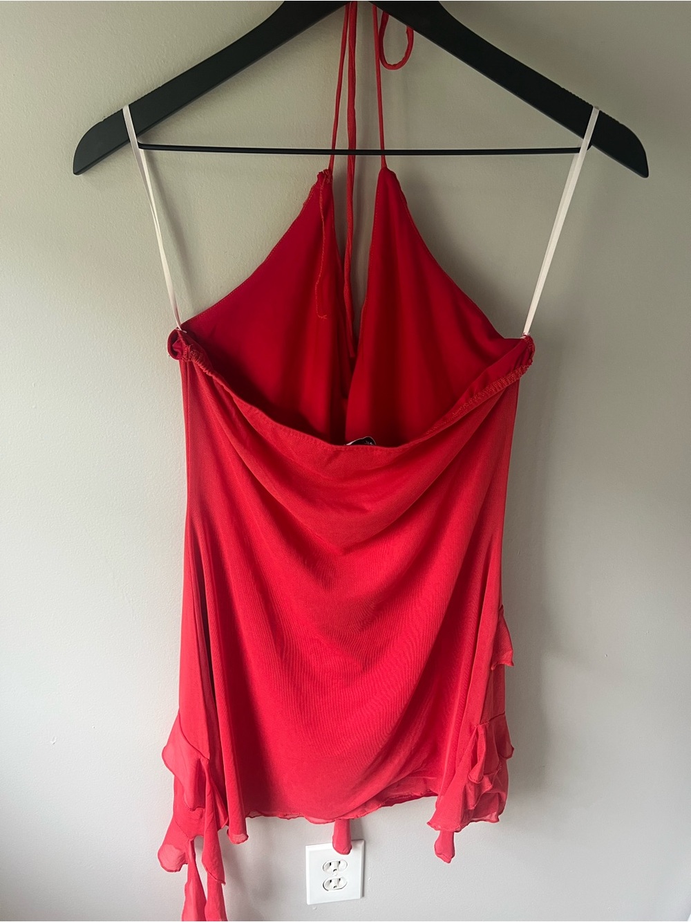Princess Polly Fig Ruffle Mini Dress Red - Picture 3 of 5
